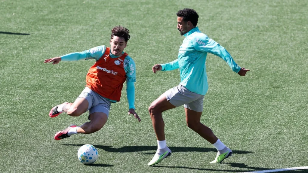 Brazilian soccer club Palmeiras trains for upcoming match