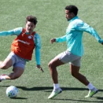 Brazilian soccer club Palmeiras trains for upcoming match
